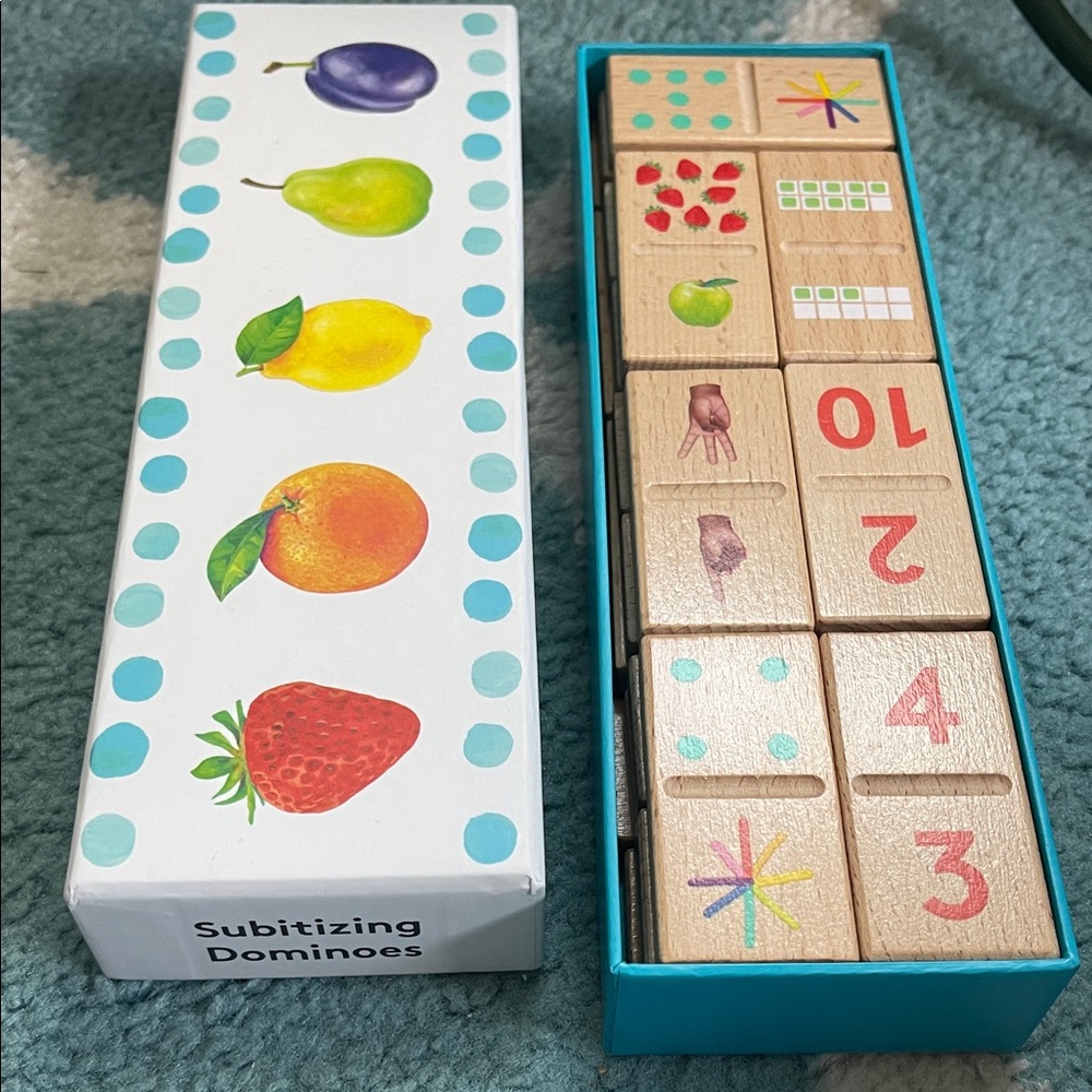 Lovevery Subitizing Dominoes Counting Game - Blue Storage Tray